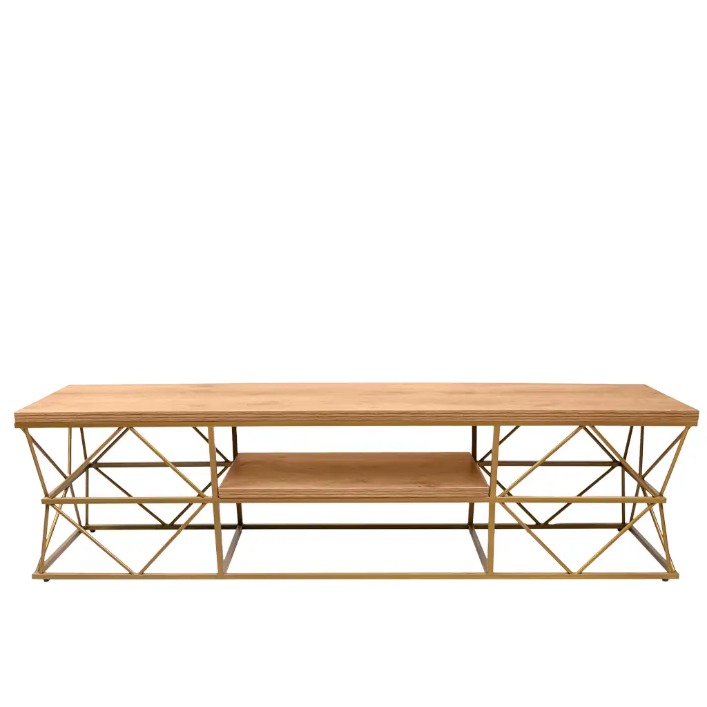طاولة تلفزين حديثة خشب بني 140 سم