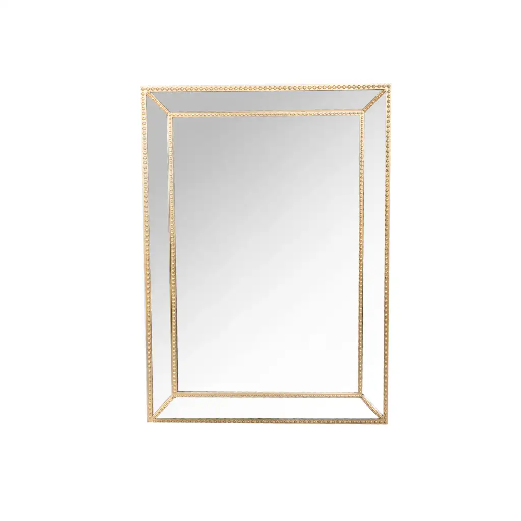 مرآة حائط مستطيل إطار ذهبي  70×100سم